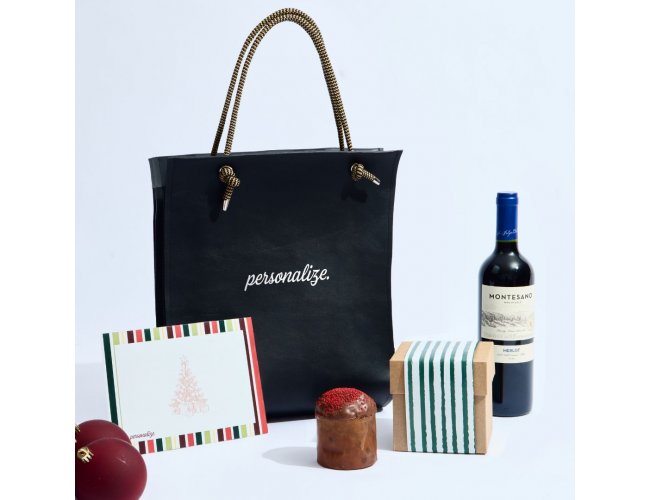 Porta-Vinho Em Bidins com Ala em Corda Personalizado